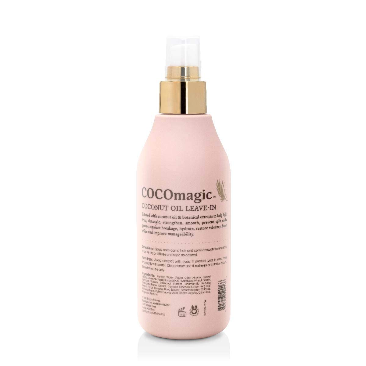 Cocomagic 10-in-1 Leave-in Hair Treatment with Coconut Oil | Hydrate, Detangle, Prevent Frizz | Smooths, Creates Silkiness | Gentle for All Hair Types | Paraben Free, Cruelty Free, Made in USA (8 oz)